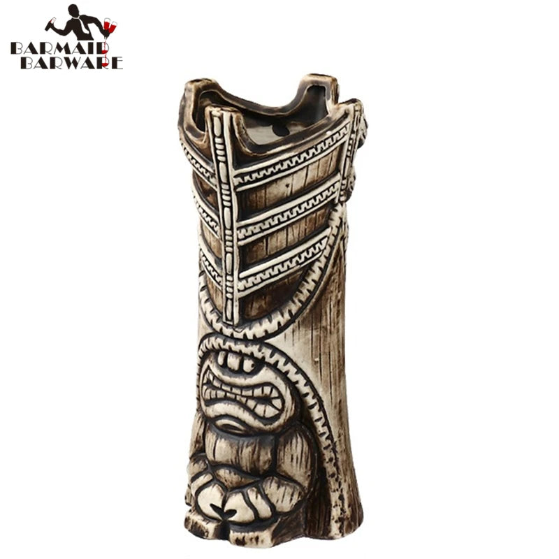 420ml Ceramic Tiki Mug – Creative Porcelain Beer & Wine Cup Ceramic Tiki Mug HIP