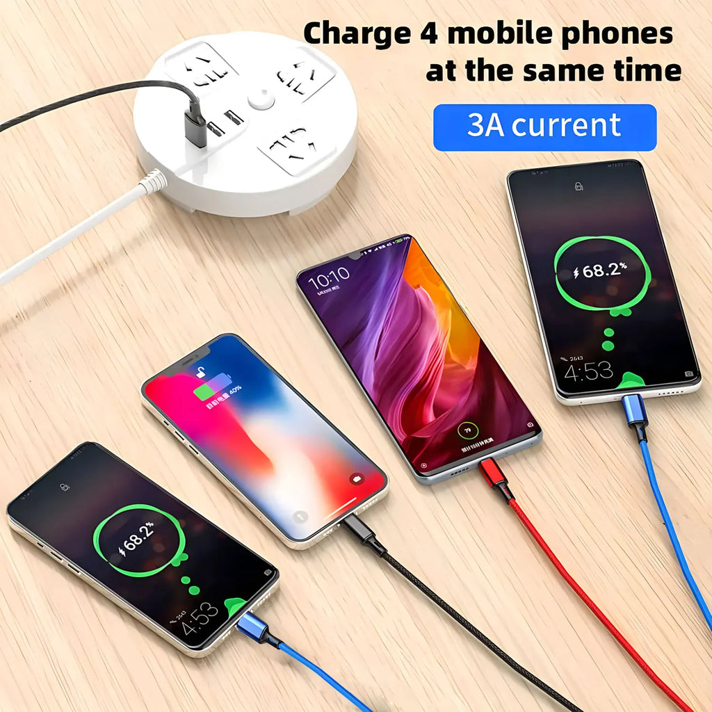 5-in-1 Universal USB Cable 1.2M 3A – iOS, Micro & Type-C Multi-Connector USB Cable HIP