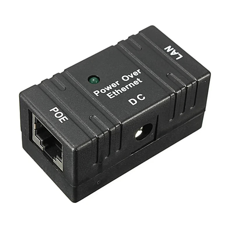 Passive PoE Injector Splitter RJ-45 Wall Mount for IP Camera PoE Network Adapter HIP black
