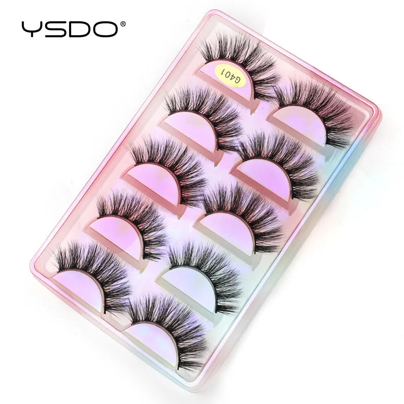 YSDO 3D Faux Mink False Eyelashes – Fluffy Wispy Strip Lashes