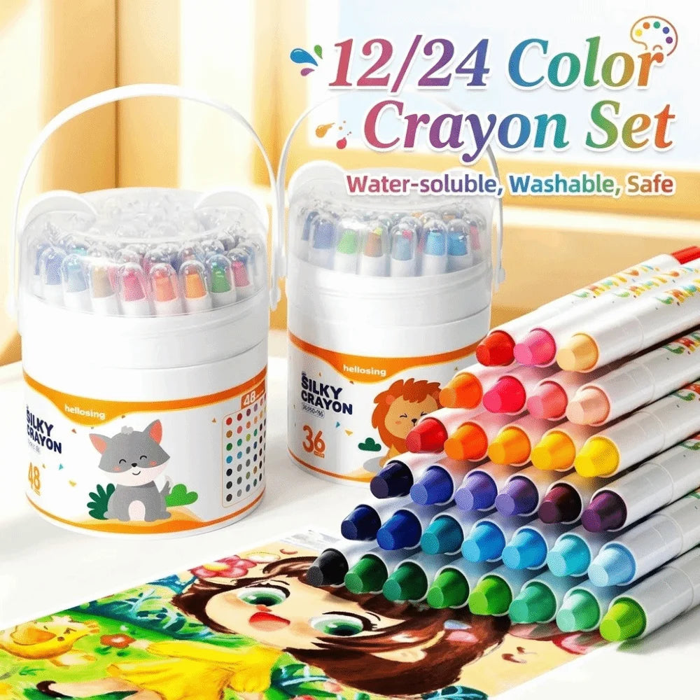 12/24 Color Twist-Up Washable Oil Pastels – Blendable Crayon Set Oil Pastel Crayon Set HIP