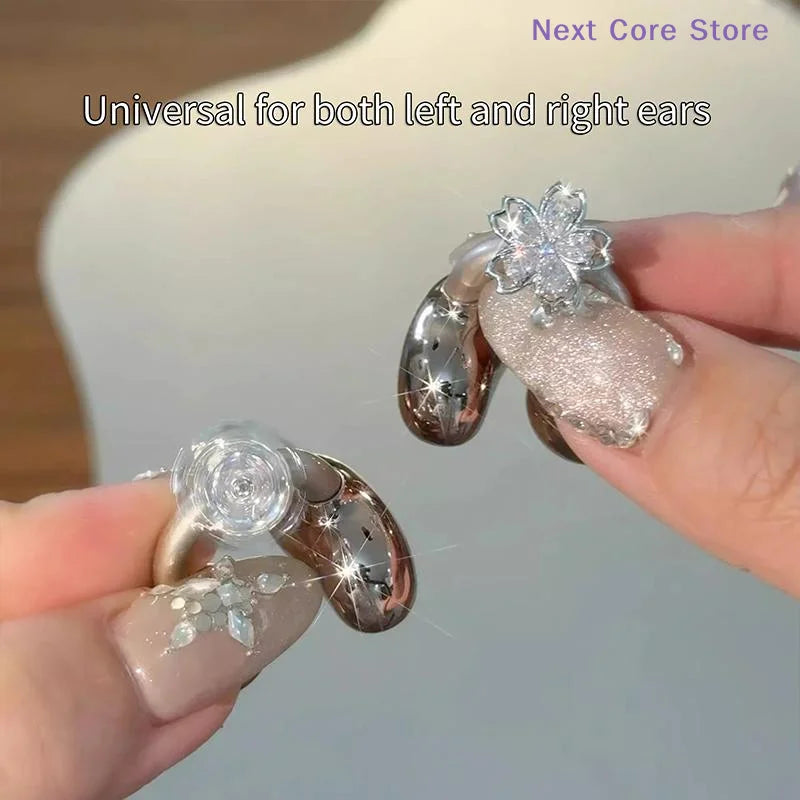 Rhinestone Flower Earbud Clip – Shining Earphone Accessory Earbud Accessory Charm HIP