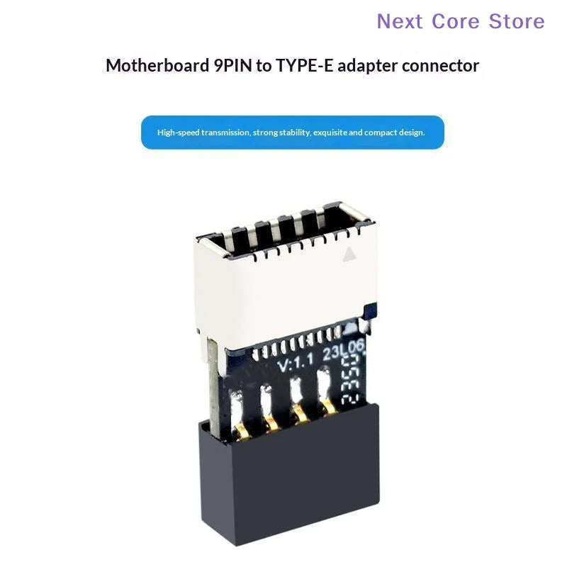 USB 2.0 9-Pin to Type-C Type-E Female Motherboard Adapter Motherboard USB Adapter HIP
