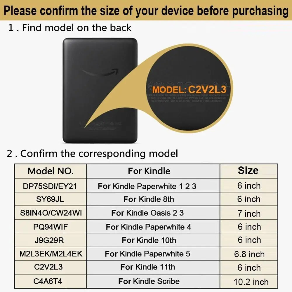 Kindle 11th Gen 2022 Smart Case – Auto Wake/Sleep PU Leather E-Reader Folio Case HIP