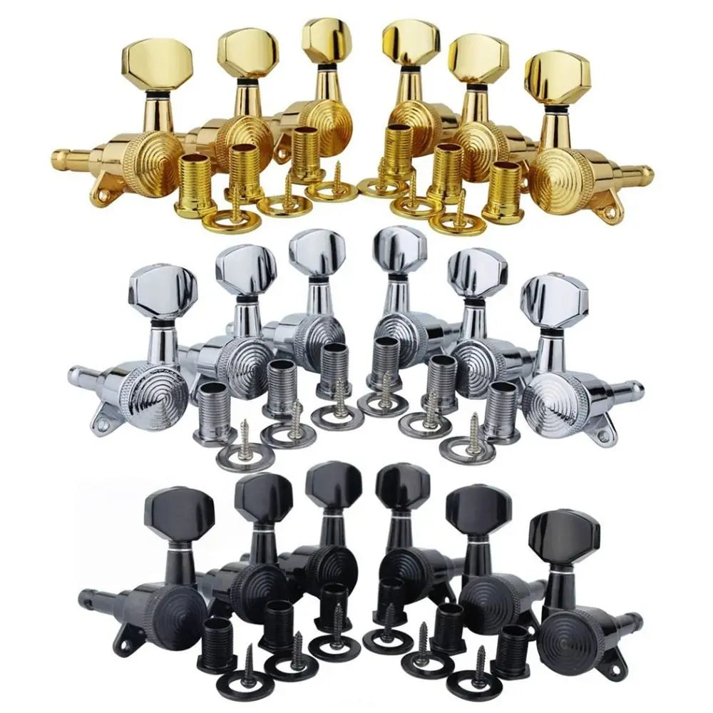 6-Piece Guitar Locking Tuners – Silver, Gold & Black Guitar Locking Tuners HIP