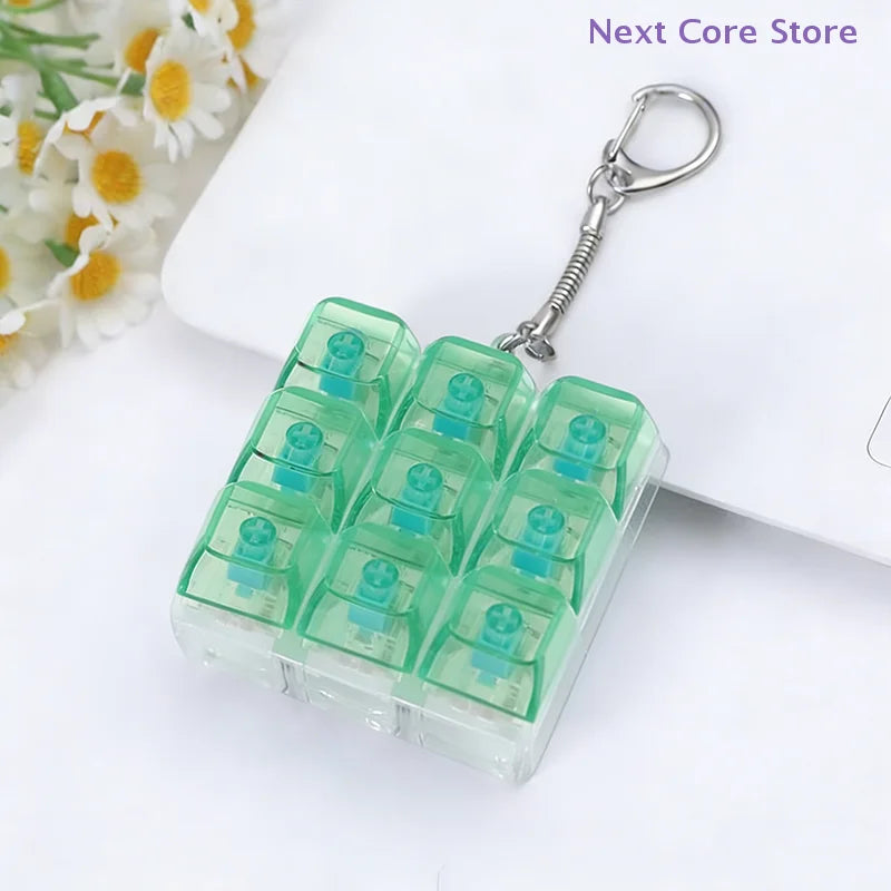 9-Key Mechanical Keyboard Switch Tester Fidget Keychain Toy Fidget Keychain Toy HIP