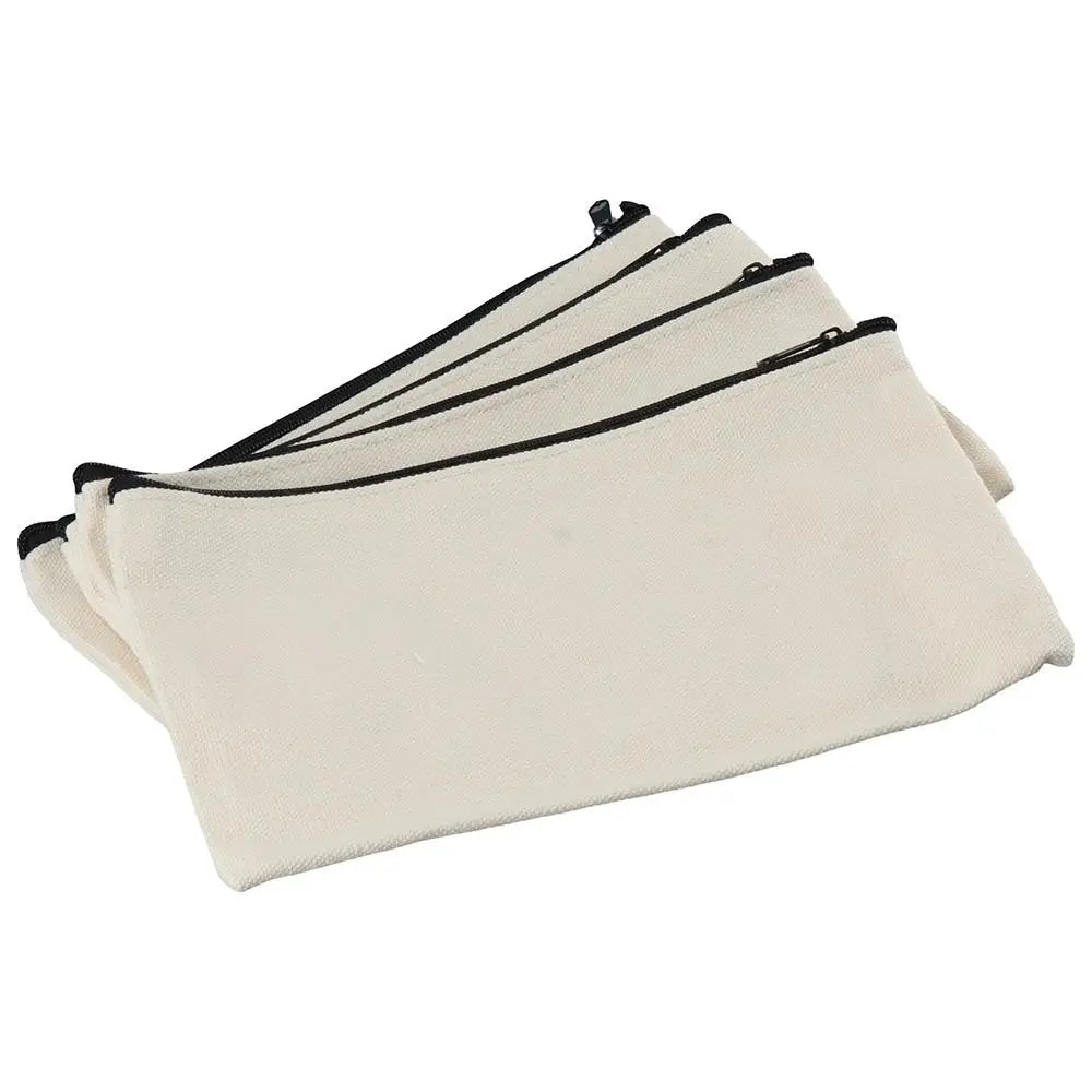 10-Pack Blank Canvas Zipper Pouches 8.3x4.7" – DIY & Travel Canvas Zipper Pouch HIP