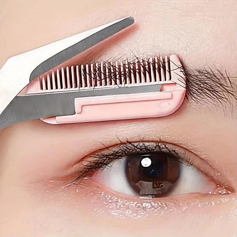 Stainless Steel Eyebrow Scissors with Comb – 1/3 Pc Kit Eyebrow Trimmer Set HIP