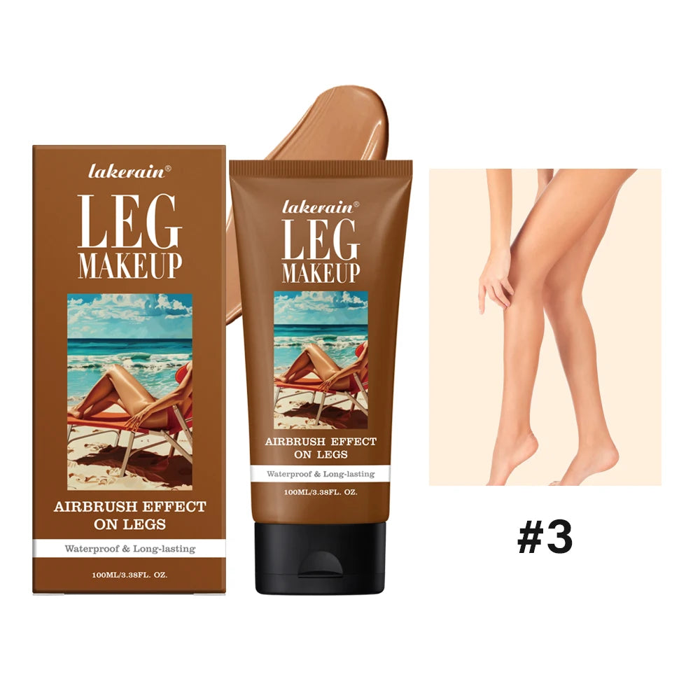 100ml Tan Leg Makeup Body Foundation Lotion Even Skin Tone Waterproof Long Lasting Body Tanning Cream Medium Bronze Leg Makeup HIP color3