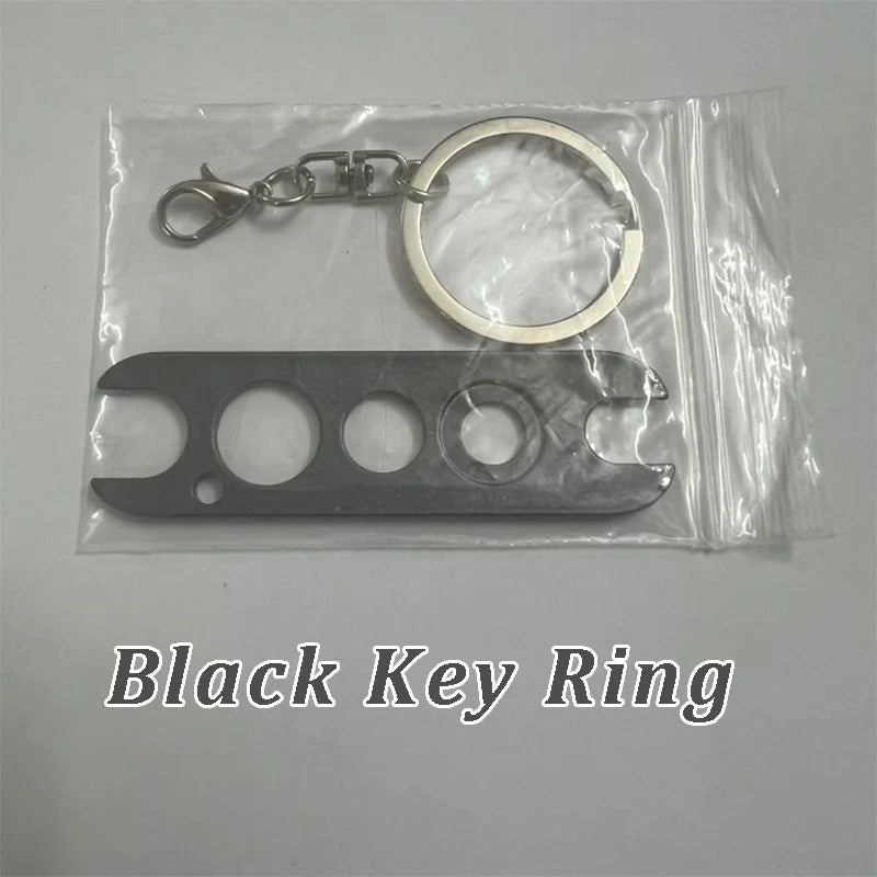Multi‑Hole Stainless Steel Eyelash Glue Bottle Opener Bead Chain Key Ring Buckle Multiple Colors Lash Salon Technician Supplies HIP Black Key Ring
