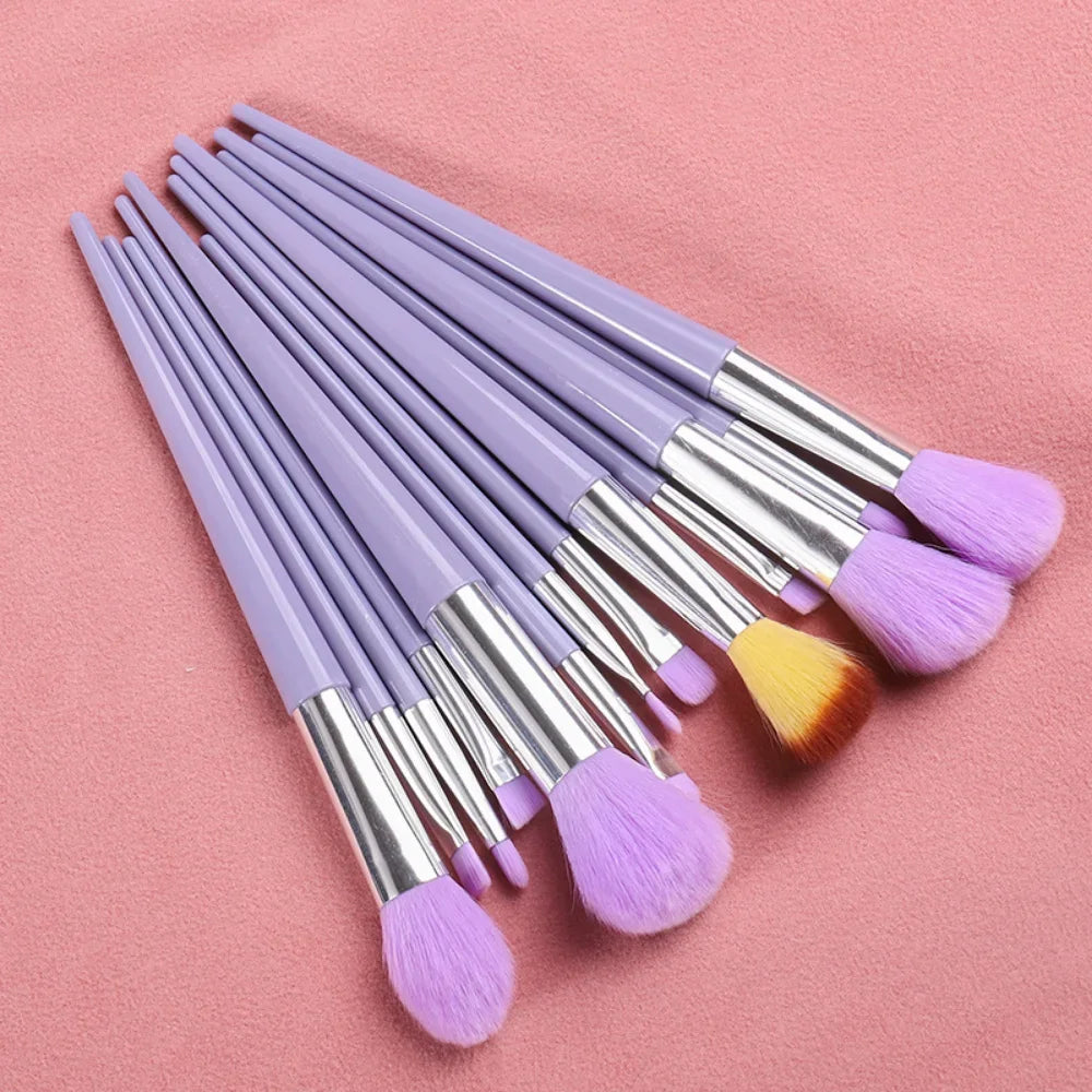 13-Piece Makeup Brush Set with Bag – Eyeshadow & Blush Makeup Brush Set HIP C505-Purple no bag