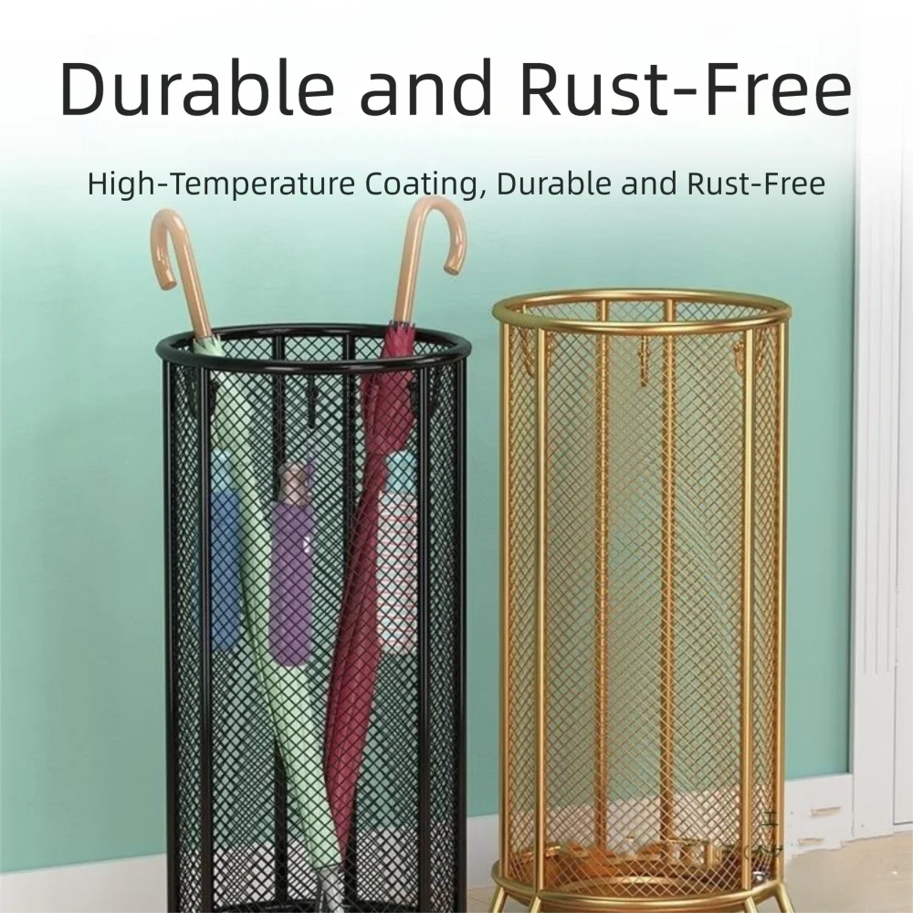 Metal Umbrella Stand with Drainage – Modern Entryway Organizer Umbrella Stand HIP