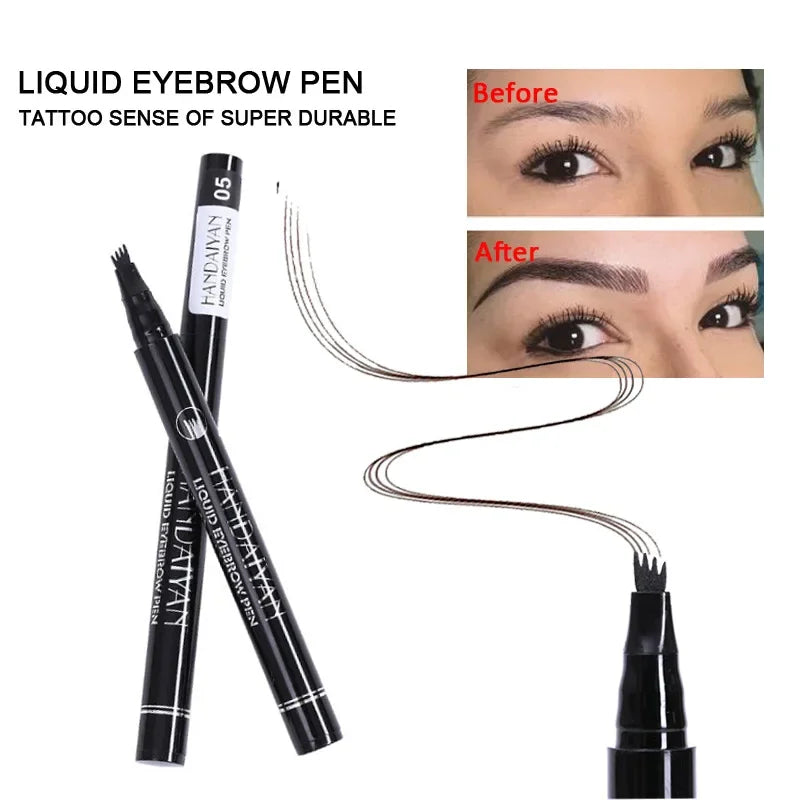 4D Microblading Eyebrow Pen – 4 Fork Tip, Waterproof | Handaiyan Liquid Eyebrow Pen HIP