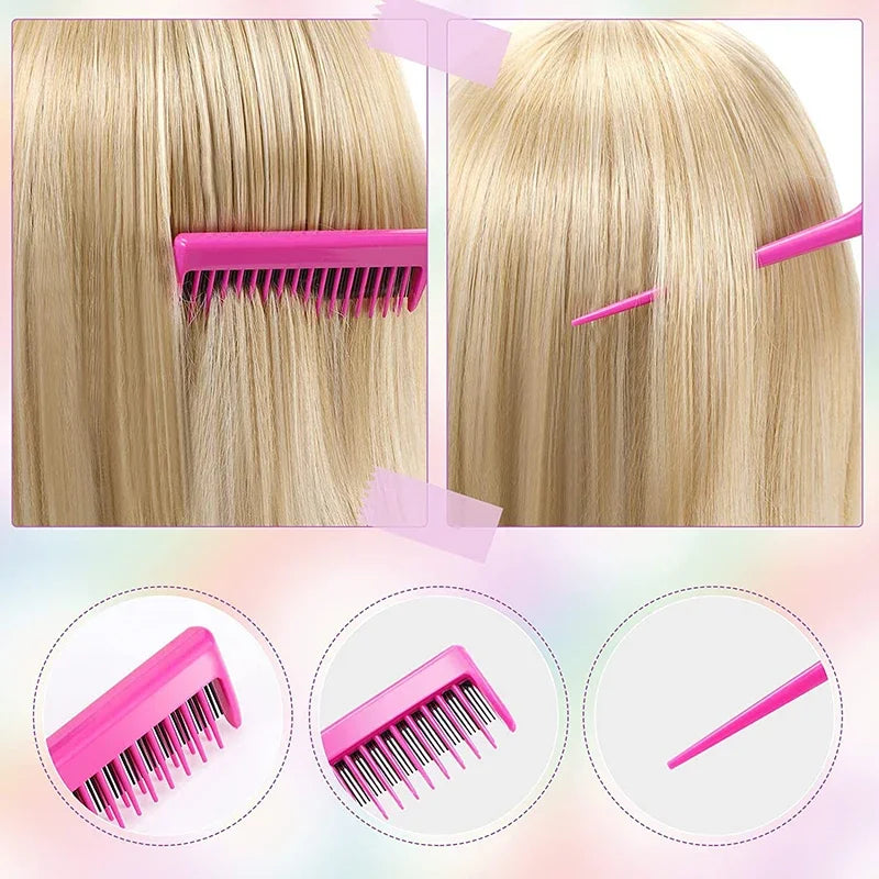 8pcs Hair Styling Comb Set Teasing Hair Brush Triple Teasing Comb Rat Tail Combs Edge Brush Hair Tail Tools Braid Tool Loop HIP