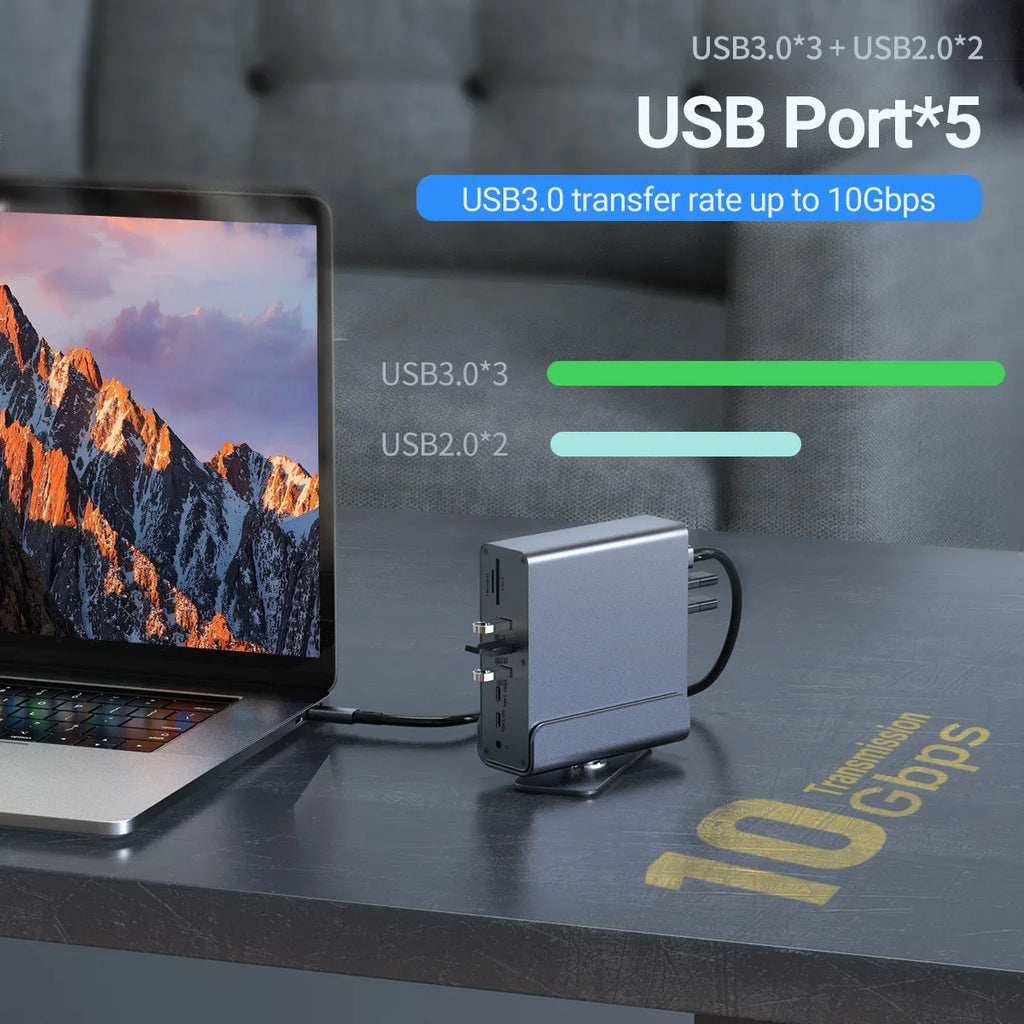 15-in-1 USB-C Docking Station | Dual HDMI 4K60Hz PD 100W USB-C Docking Station HIP