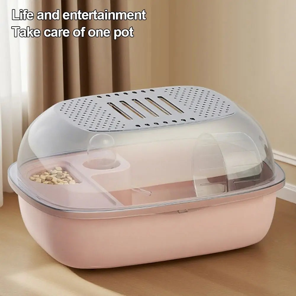 Large Hamster Cage – Ventilated, Transparent & Easy Clean Small Animal Cage HIP