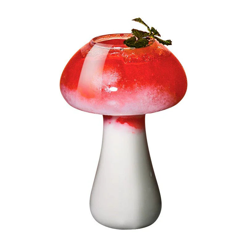 Mushroom Cocktail Glass Cup with Straw – Creative Drinkware Cocktail Glass HIP