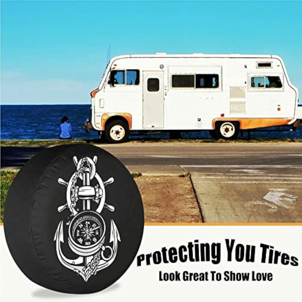 Nautical Spare Tire Cover – UV & Weatherproof Polyester | RV Truck Spare Tire Cover HIP