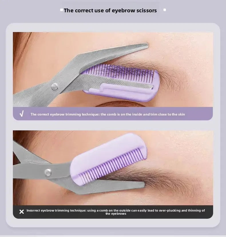 Purple Eyebrow Grooming Kit – Scissors, Razor, Tweezer & Comb Eyebrow Grooming Kit HIP
