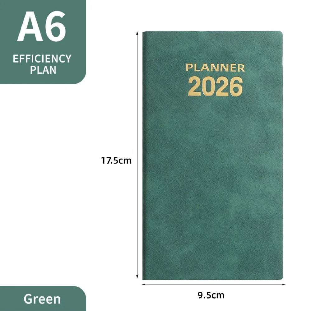 2026 Mini A6 Pocket Diary – Daily Planner & Agenda Notebook Pocket Planner Diary HIP Green