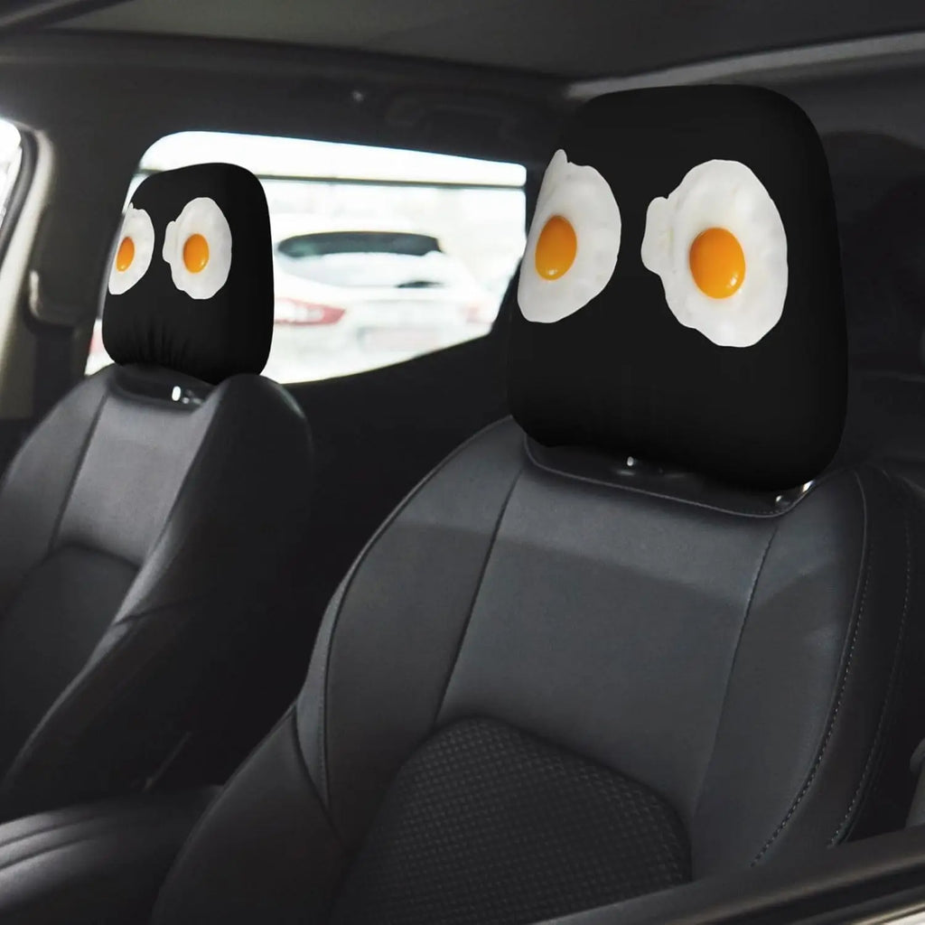 Fried Egg Car Headrest Covers – Cute Universal 2-Pack Car Headrest Cover HIP