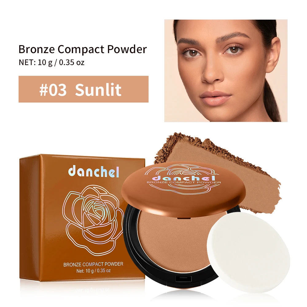 Long Lasting Compact Powder Waterproof Sweatproof Soft Matte Oil Control Setting Powder Face Makeup Cosmetic HIP 03Sunlit