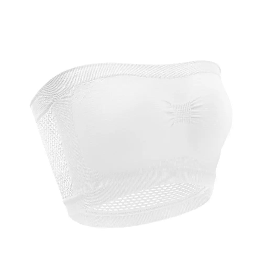 Women’s Strapless Seamless Tube Top Bra Anti-Slip Wireless Bandeau for Summer Outfit HIP