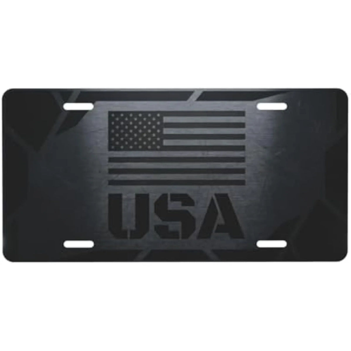 Blackout USA Flag Aluminum License Plate – 6x12 Vanity Tag Decorative License Plate HIP 1