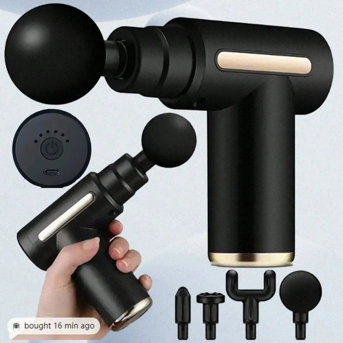 AXH Portable Muscle Massage Gun – LED Touch Screen & 4 Heads Percussion Massage Gun HIP
