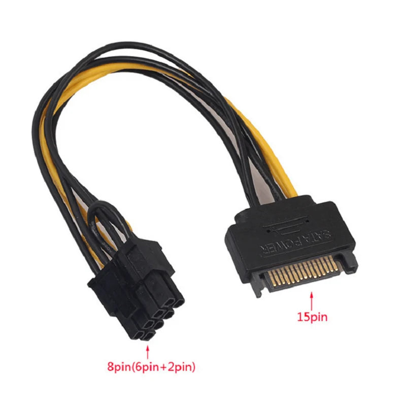 SATA 15-Pin to 8-Pin (6+2) GPU Power Cable Adapter – OULLX GPU Power Cable Adapter HIP