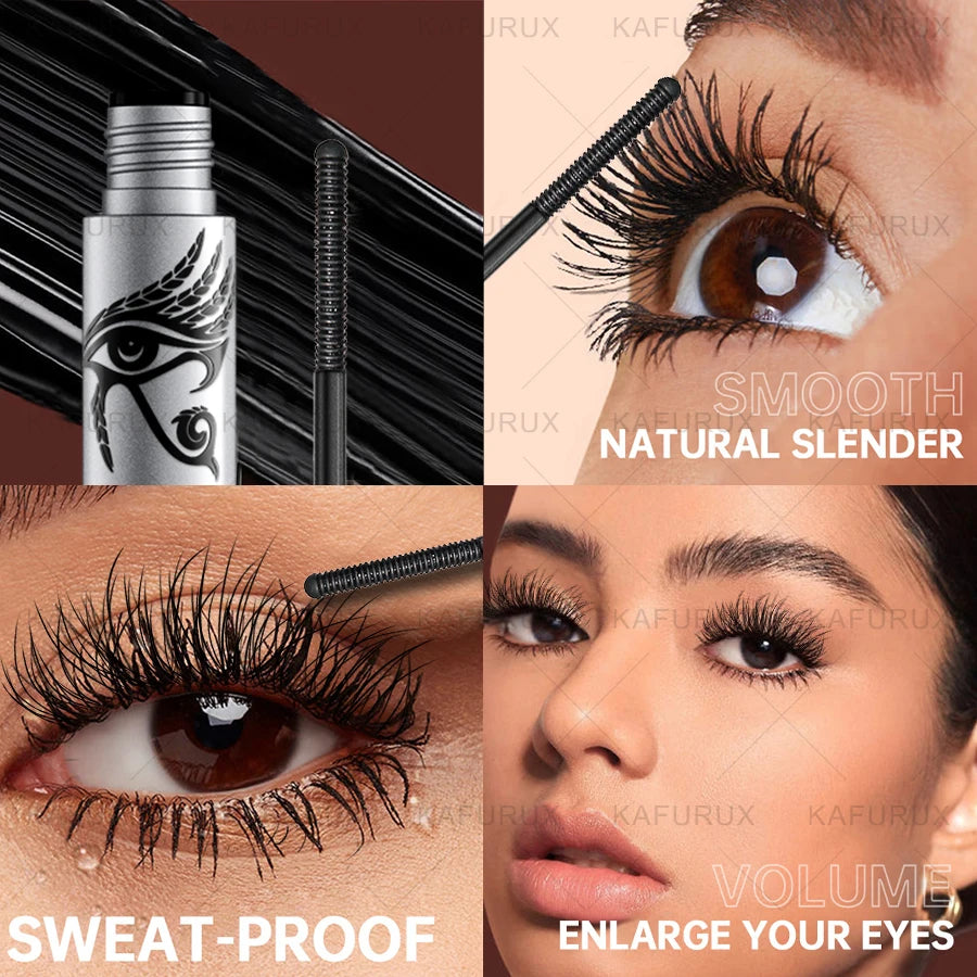 Black Silk Fiber Curling Mascara, Ultra-Fine Brush,Lengthening Volumizing,Waterproof Smudge-proof Eye Makeup Gifts Eye Lash Cosm HIP
