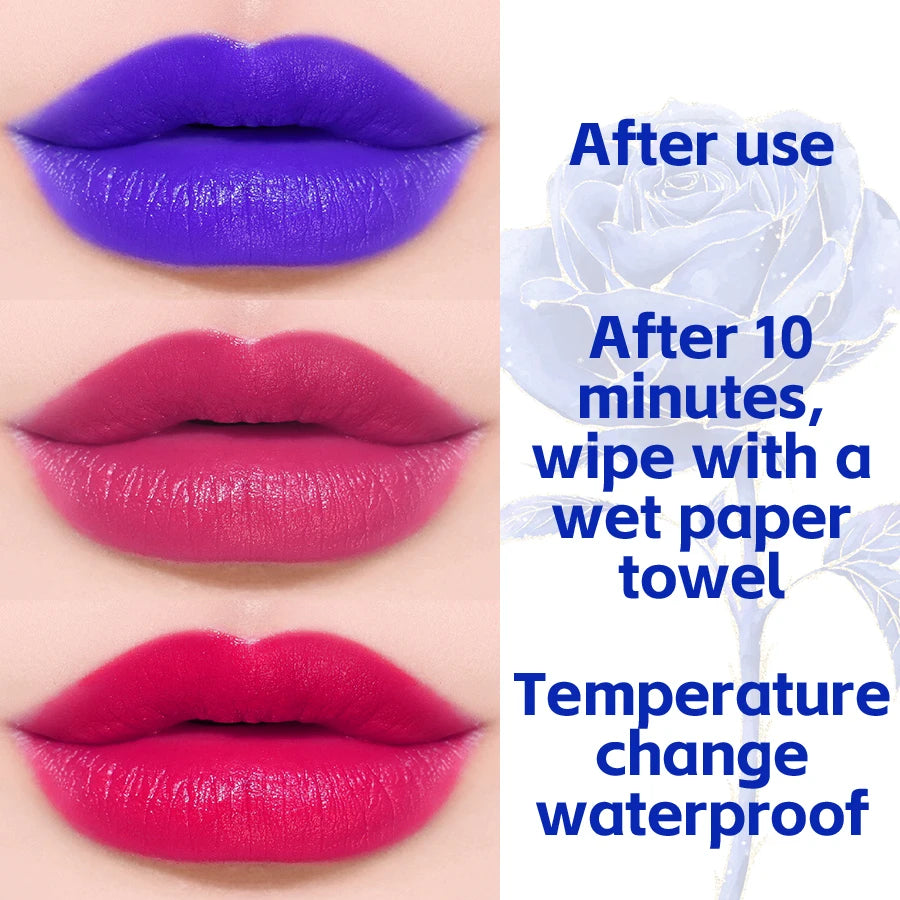 KAFURUX Blue Color Changing Lipstick – Shimmer Gloss Color Changing Lipstick HIP