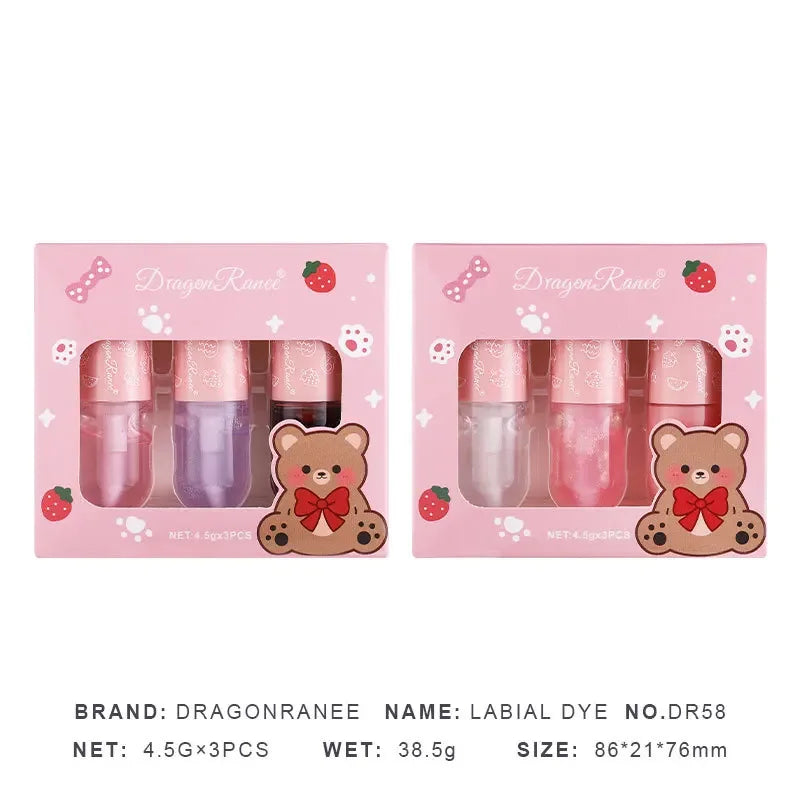 Dragon Ranee Pearly Mirror Lip Gloss Set – 3-Piece Glaze Mirror Lip Gloss Set HIP