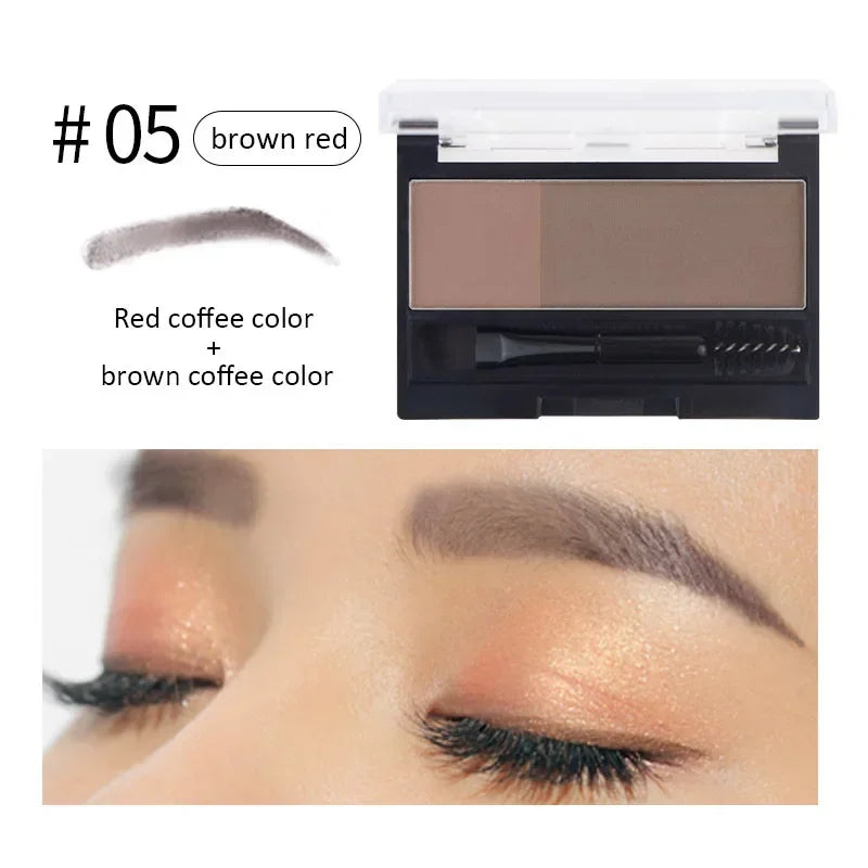 Double Color Eyebrow Powder Professional Makeup Palette Eyebrow Stamp Eye Brow Enhancers Eye Brows Shadow Make Up Brow Powder HIP 05 Only Brow Powder