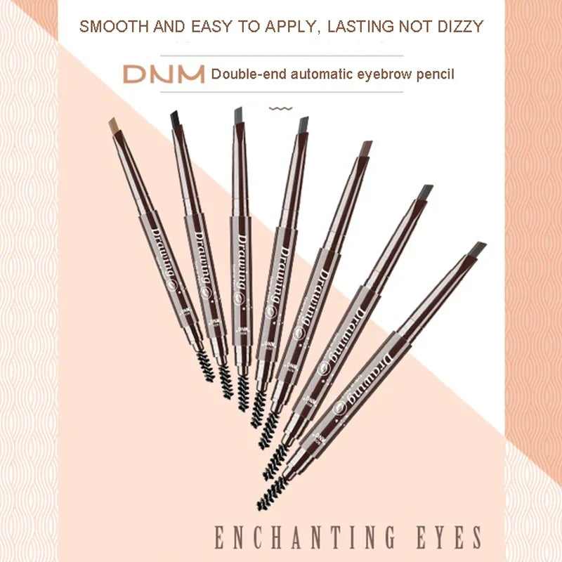 DNM 7 Color Natural Makeup Double Head Super Fine Eyebrow Pencil Waterproof Long Lasting Easy Ware Eye Brow Make Up Pen HIP