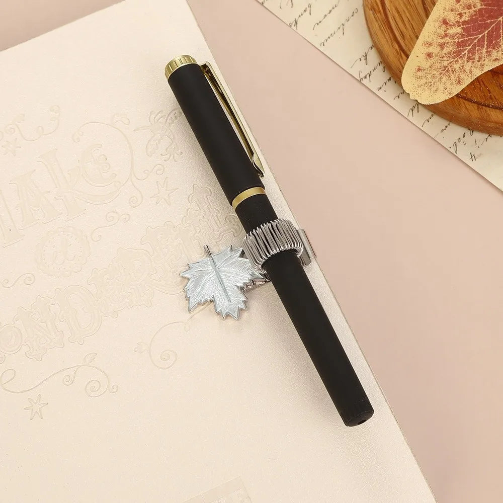 Maple Leaf Metal Pen Loop Holder Bookmark for Notebooks Pen Clip Bookmark HIP