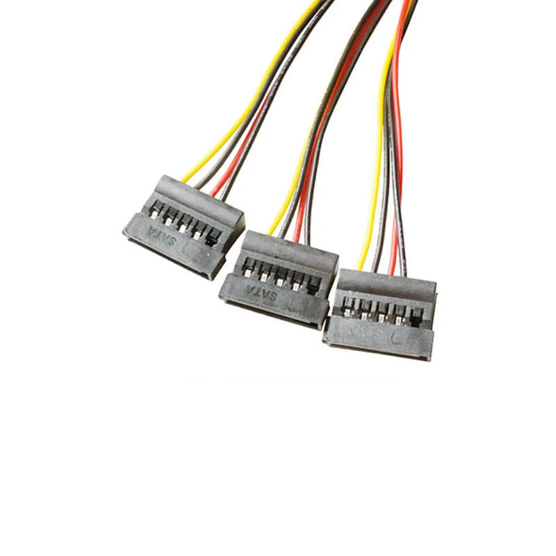 Molex 4-Pin to 3x SATA Power Splitter Cable – PC Adapter PC Power Adapter Cable HIP