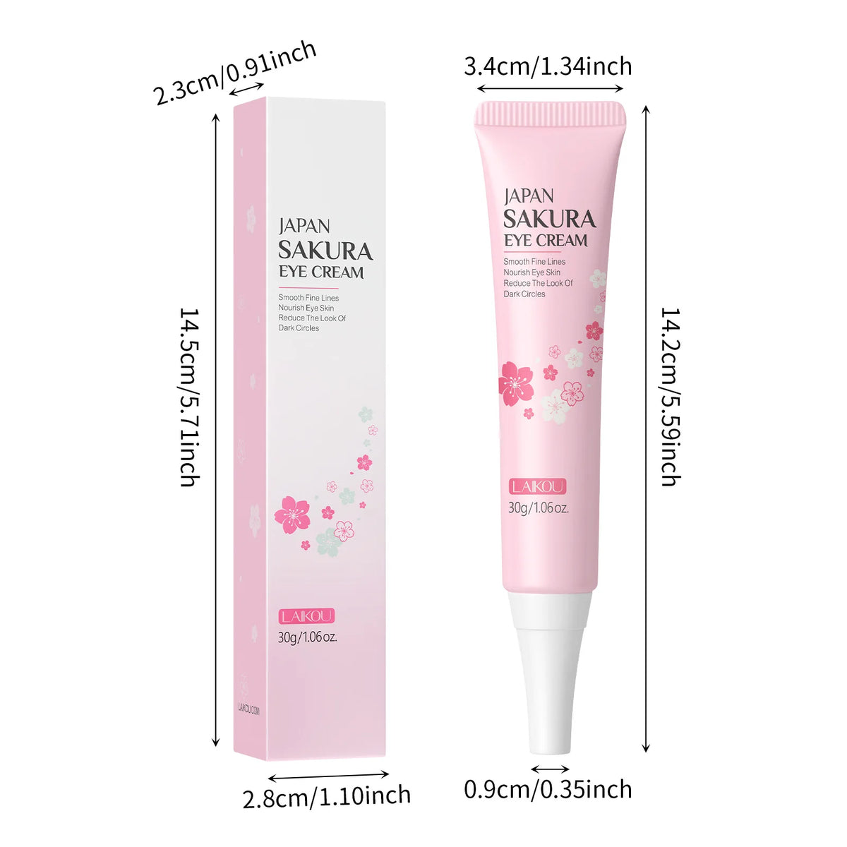 LAIKOU Sakura Anti-Aging Eye Cream 30g – Dark Circles & Wrinkles Eye Cream HIP