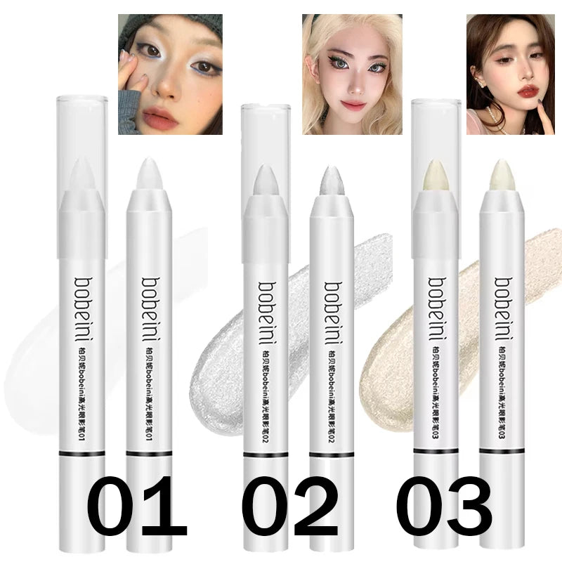 1-3pc Highlighter Brightening Silkworm Pen Pearlescent Matte Eyeshadow Pencil Makeup Eye Makeup Long-lasting Pearlescent Stick HIP