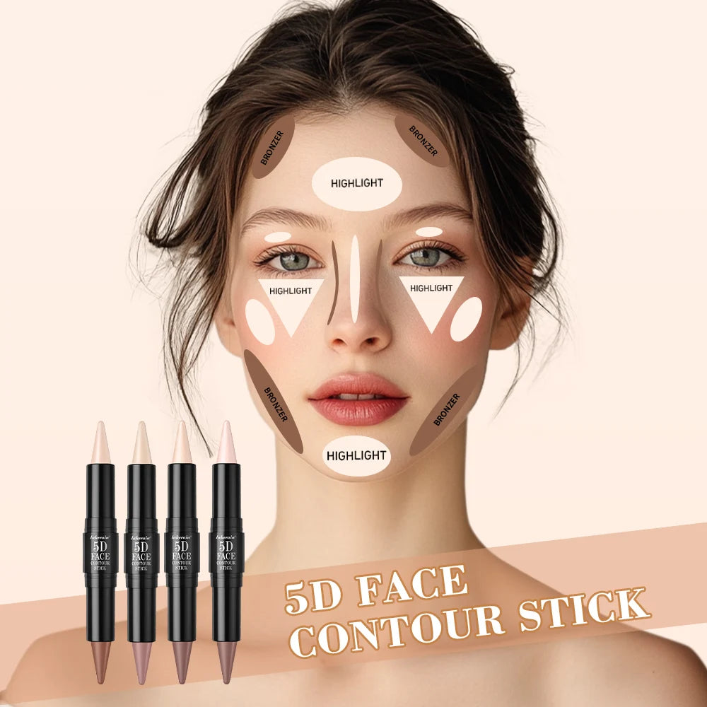 Dual Ended Contour Stick Foundation Concealer Long Lasting Dark Circle Correcting Contour Concealer Makeup Highlighter Cosmetics HIP