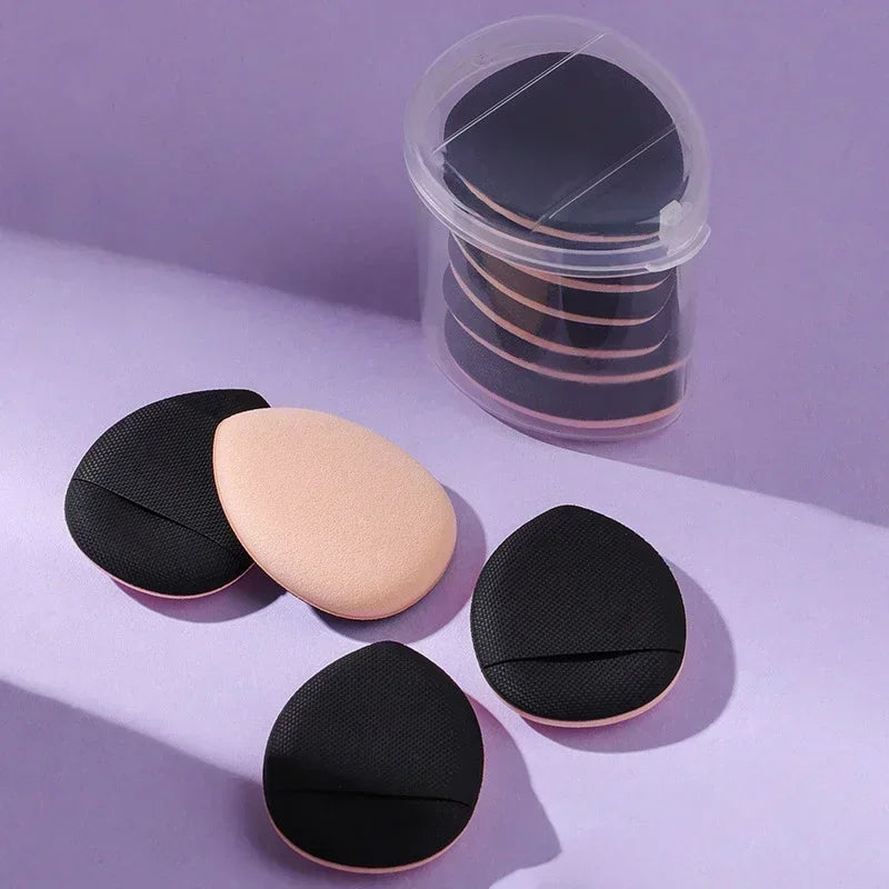 3/10pcs Mini Size Professional Cosmetic Cushion Puff Concealer Foundation Detail Puff Finger Puff Set Makeup Sponge Beauty Tool HIP Black In Box 6Pcs