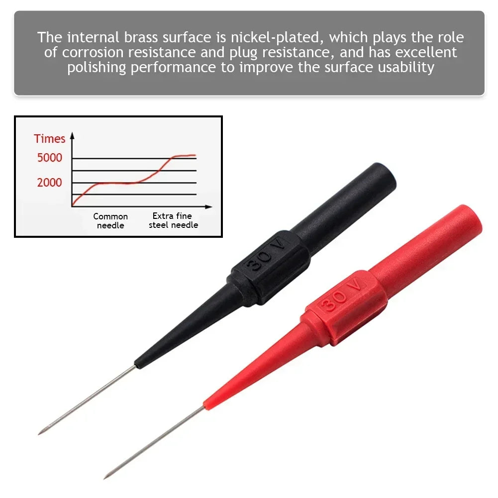 1/2PCS 30V Digital Multimeter Instrumentation Test Probe Pins Lead Equipment Instrument Part Insulation Wire Piercing Needle Tip HIP
