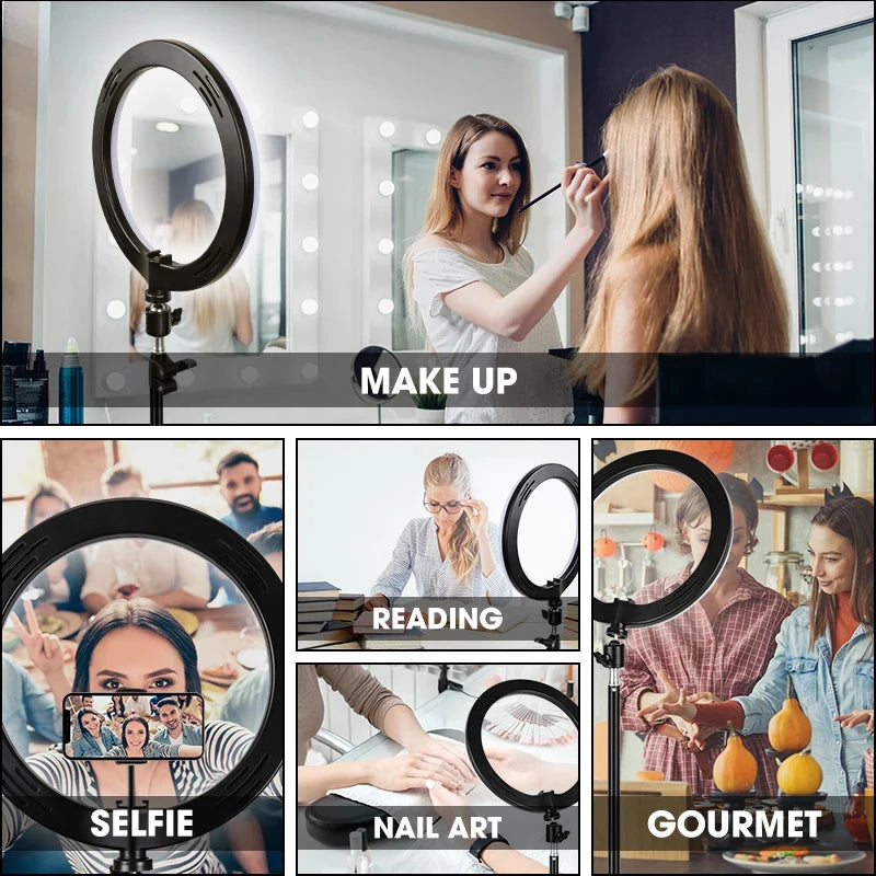 10" LED Selfie Ring Light with Tripod & Phone Holder LED Ring Light HIP