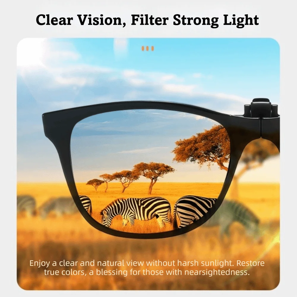 Vintage Square Clip-On Sunglasses – Foldable Blue Light Blocking Clip-On Sunglasses HIP