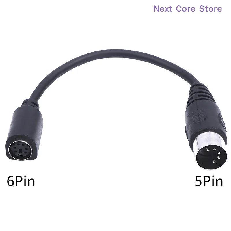 MD 6-Pin Female to DIN 5-Pin Male Keyboard Adapter Cable Keyboard Adapter Cable HIP