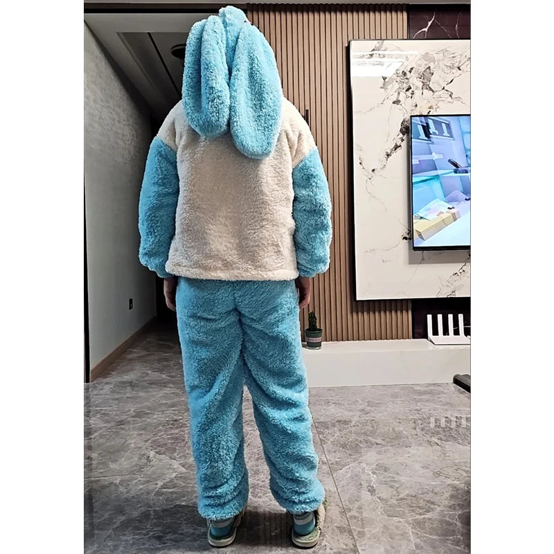 Hatsune Miku Coral Fleece Nightgown & Pants Set – Unisex Anime Sleepwear Set HIP