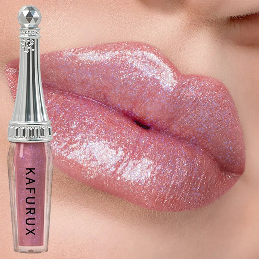 KAFURUX 6-Color Glitter Liquid Lip Gloss – Shimmer Shine Set Glitter Lip Gloss Set HIP