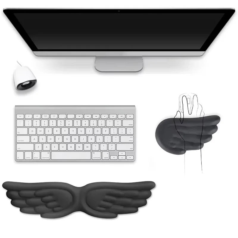 Angel Wing Memory Foam Wrist Rest – Keyboard & Mouse Set Ergonomic Wrist Rest HIP