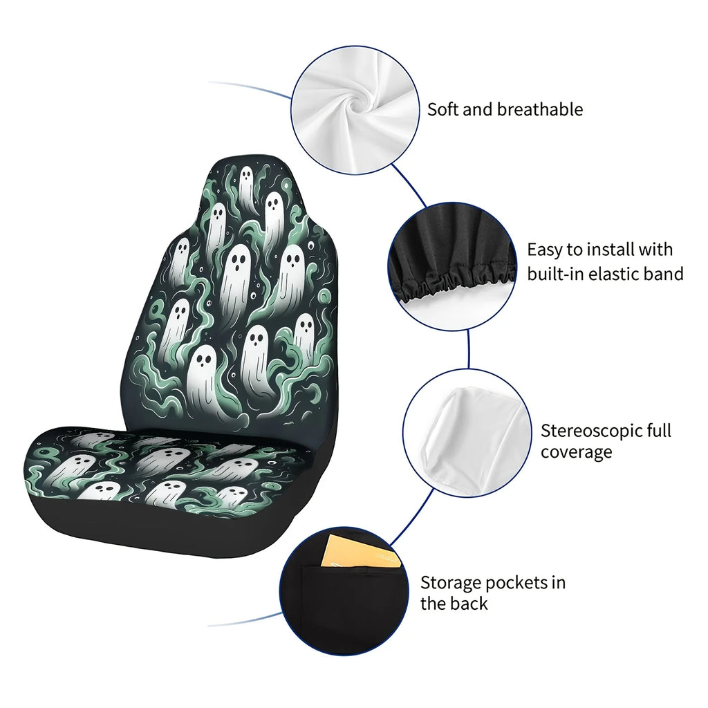 Green Smoke Print Car Seat Cover – Wear-Resistant & Easy Clean Car Seat Cover HIP