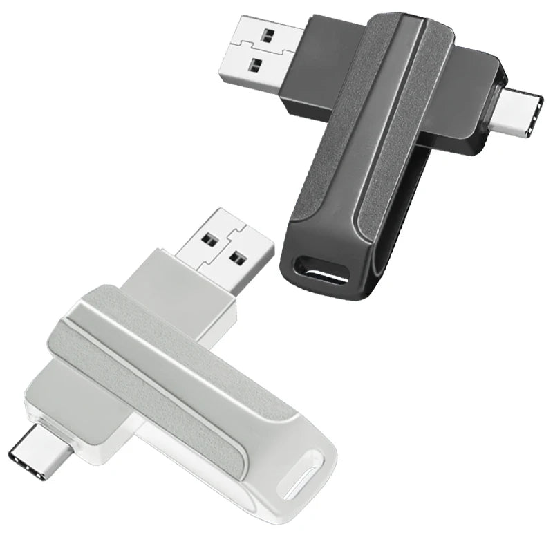 2-in-1 USB Type-C Flash Drive 8GB–128GB | 360° Rotate USB Flash Drive HIP